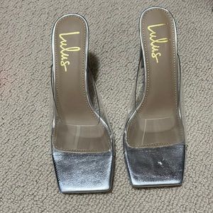 Lulus silver clear heels